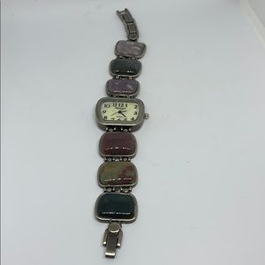 Ladies dressy watch with accent marble band